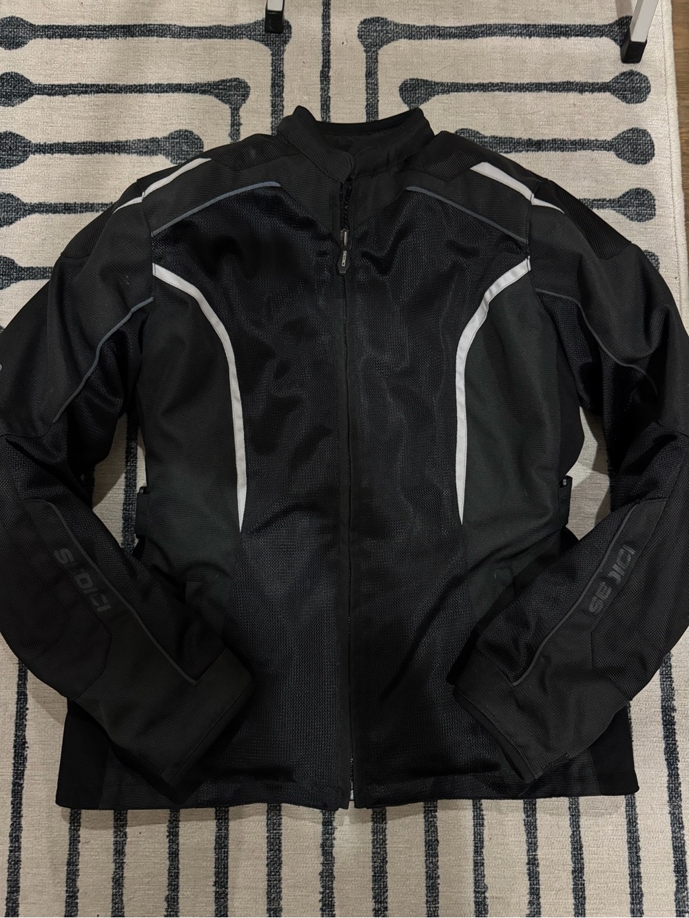 Women’s Black Reflective Trim Motorcycle Jacket - Sedici